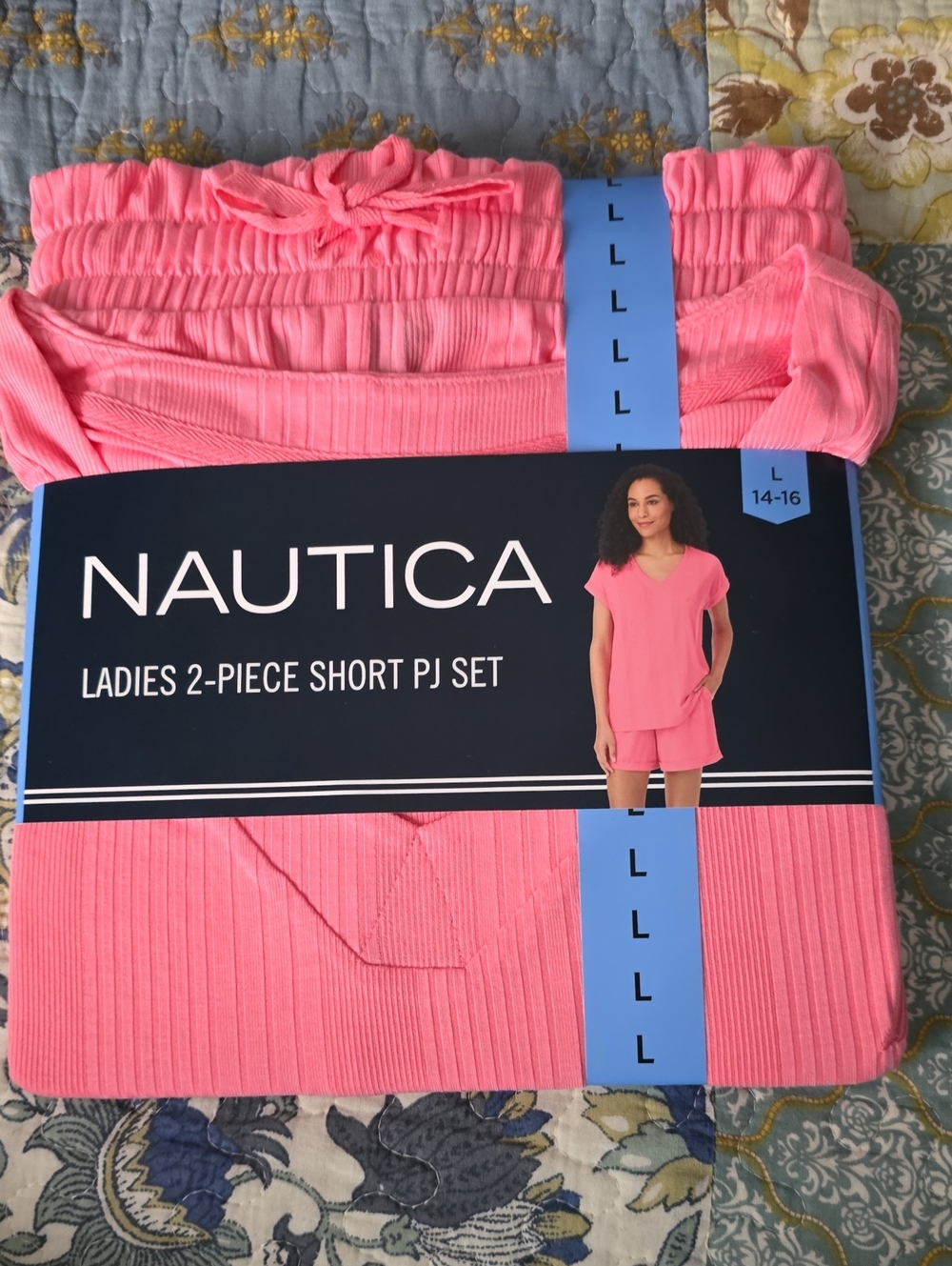 Nautica Women’s Short 2-Piece PJ Set in Coral Pink Nwt
